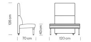 AMBIT 1051 - Fabric bench seating with back by Et al. - view 3